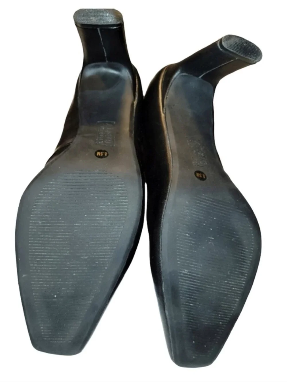 Alfani Tarah Black Leather Square Toe Pumps Step N Flex Comfort Size 8.5